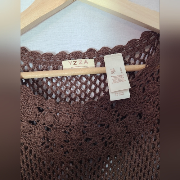 Vintage brown crochet top- Large - Picture 3 of 4